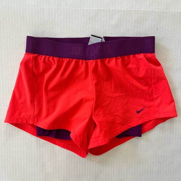 Nike Pants - Nike DriFit shorts with inner liner shorts size small pink purple